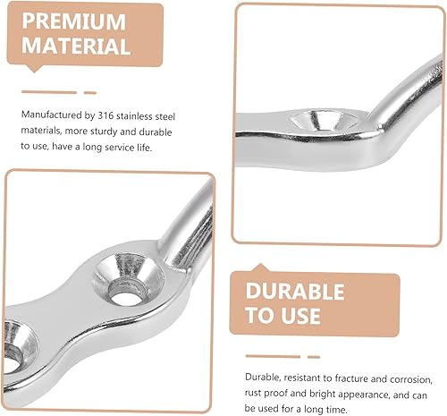 Miniatura 6 de Accesorios de amarre para barcos resistentes, 4 unidades, pernos de cuerda marinos, tacos de muelle de barco de acero inoxidable 316, fácil de