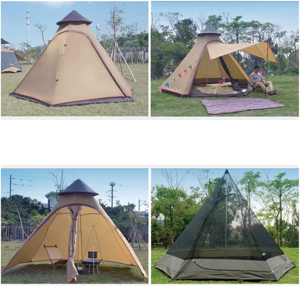 Tienda de Campaña, Tienda De Campaña con Forma De Pirámide para 4 Personas, Fácil De Instalar, Impermeable, De Doble Capa, con Barra De Aluminio, Tienda Instantánea Tienda de Campaña Compacta