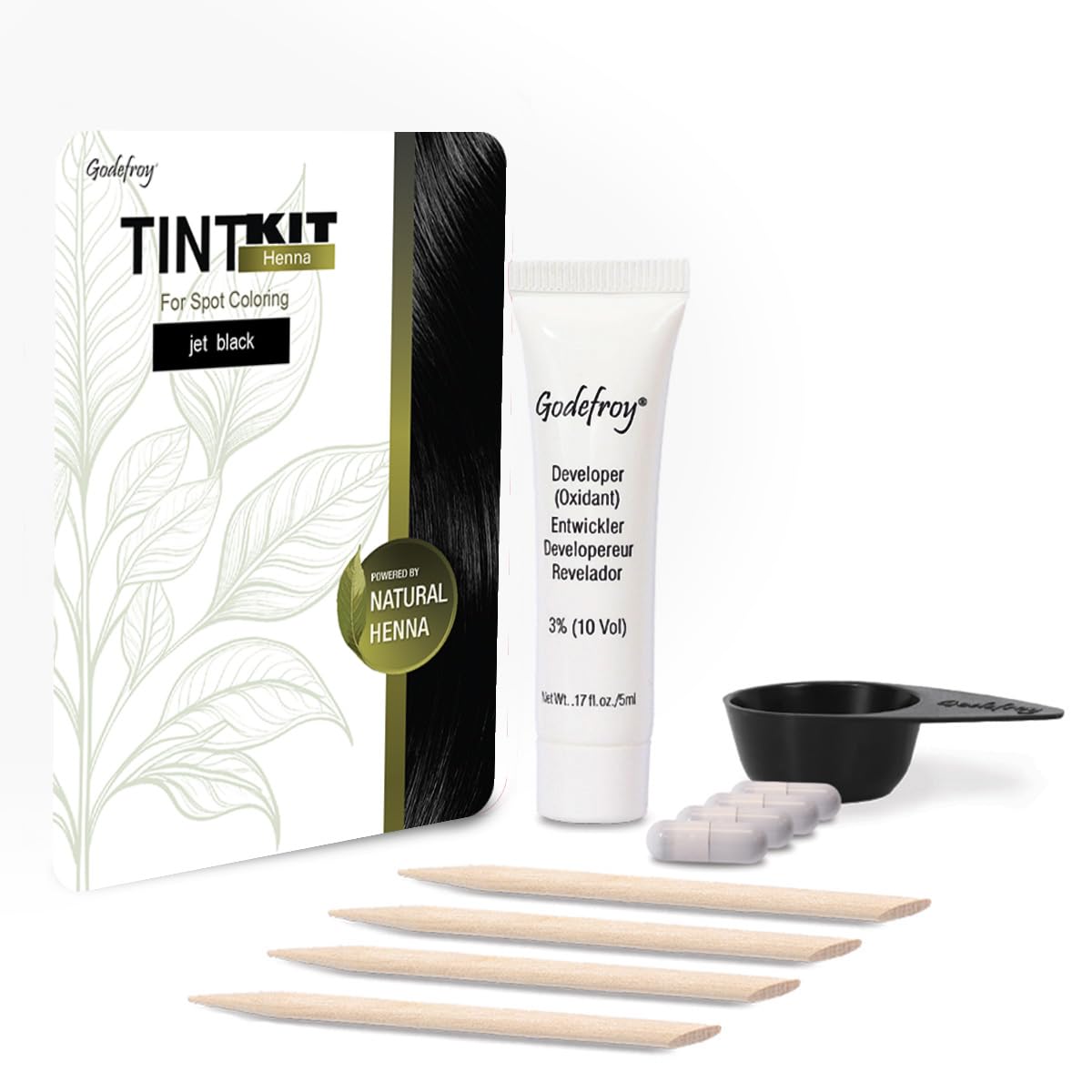 Godefroy Powered by Henna - Tint Kit 4 Applications | Light Brown | Spot Hair Color Powered by Natural Henna