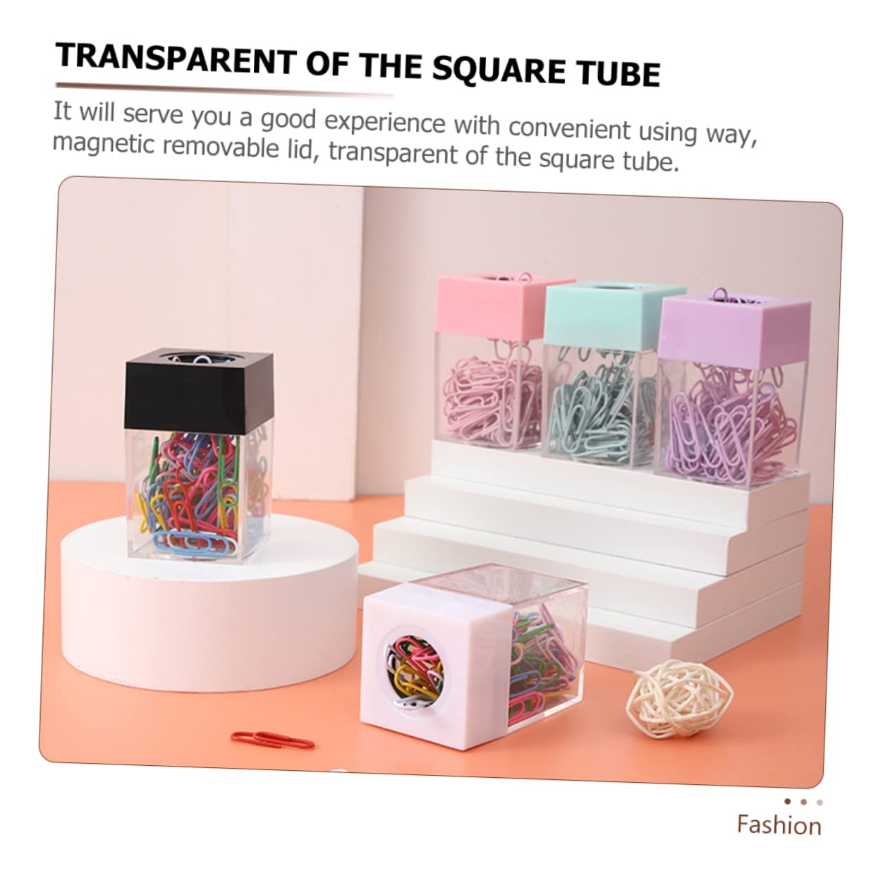 Lurrose 9piezas Contenedor Magnético Para Clips De Papel Transparente Organizador De Escritorio Para Oficina y Escuela