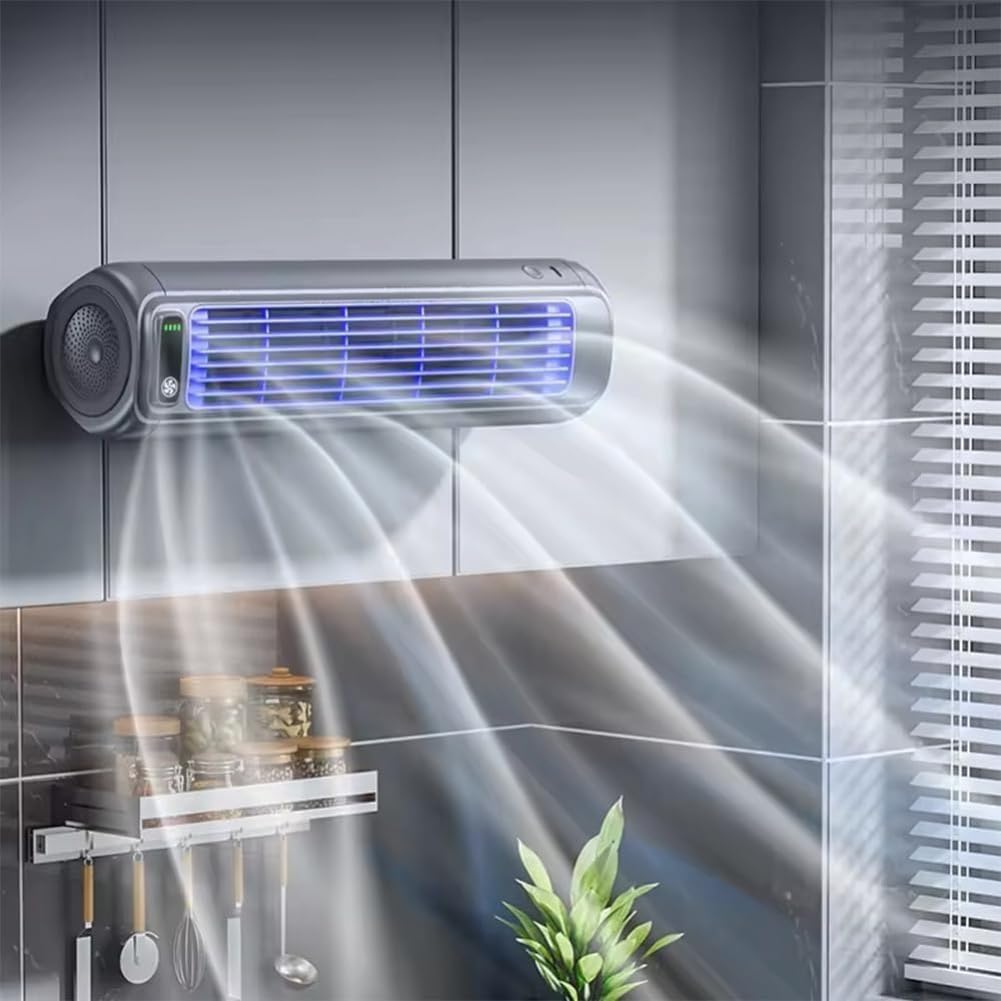 Briza Ac, Brizaac, Festberg Cooling Ace, climatisation murale sans appareil extérieur, ventilateur portable silencieux et économe en énergie, 3 vitesses (1 pièce)