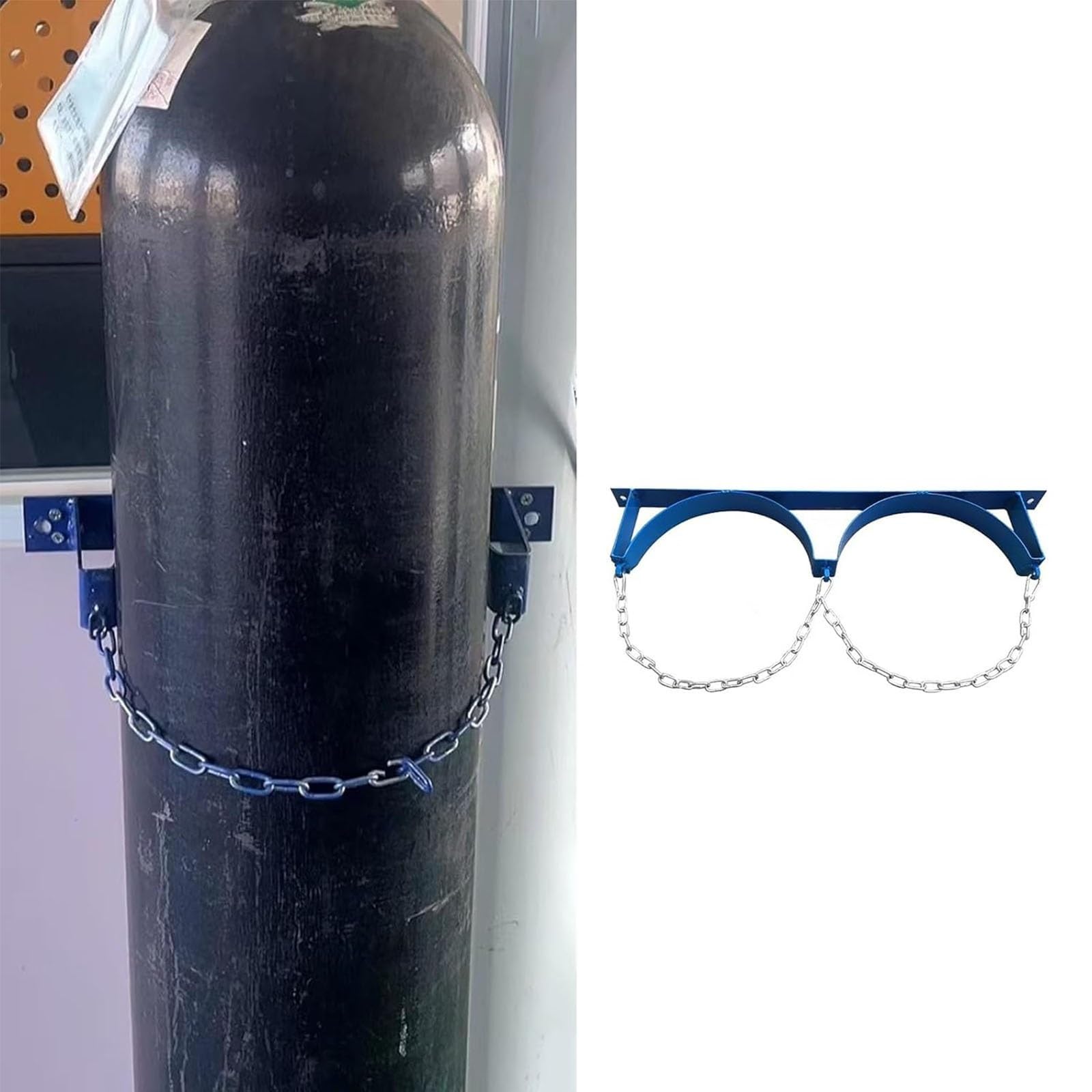 Generico Wózek na butle ze stali wysokiej z kółkami, aluminiowy wózek na tlen medyczny do użytku wewnątrz i na zewnątrz, uchwyt na butle tlenowe - trwałe i bezpieczne do użytku medycznego i