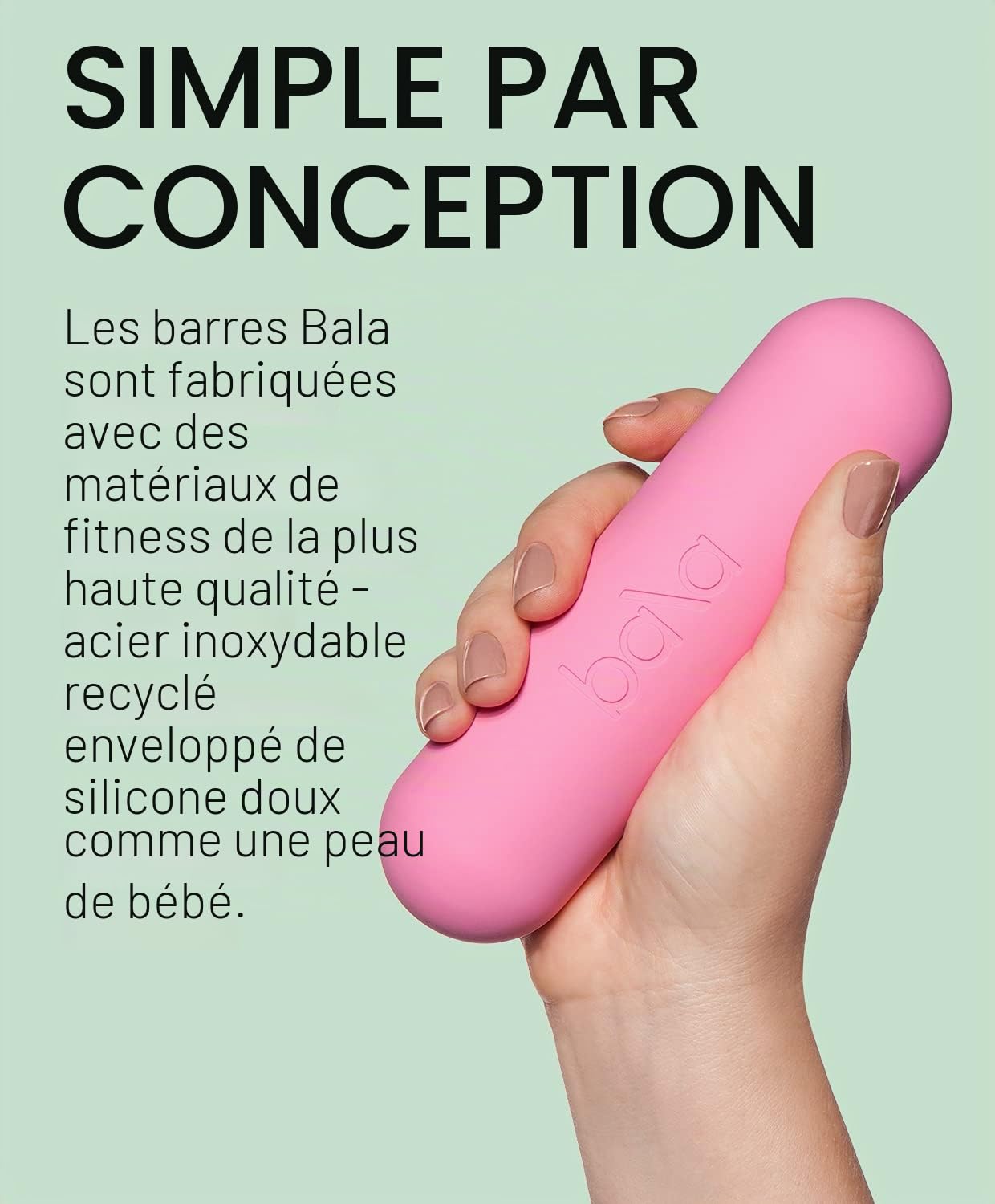 Bala Barres – Lot de 2 (1,4 kg chacune) | Ensemble d'haltères | Yoga, danse, barre, pilates, cardio, aérobic, marche