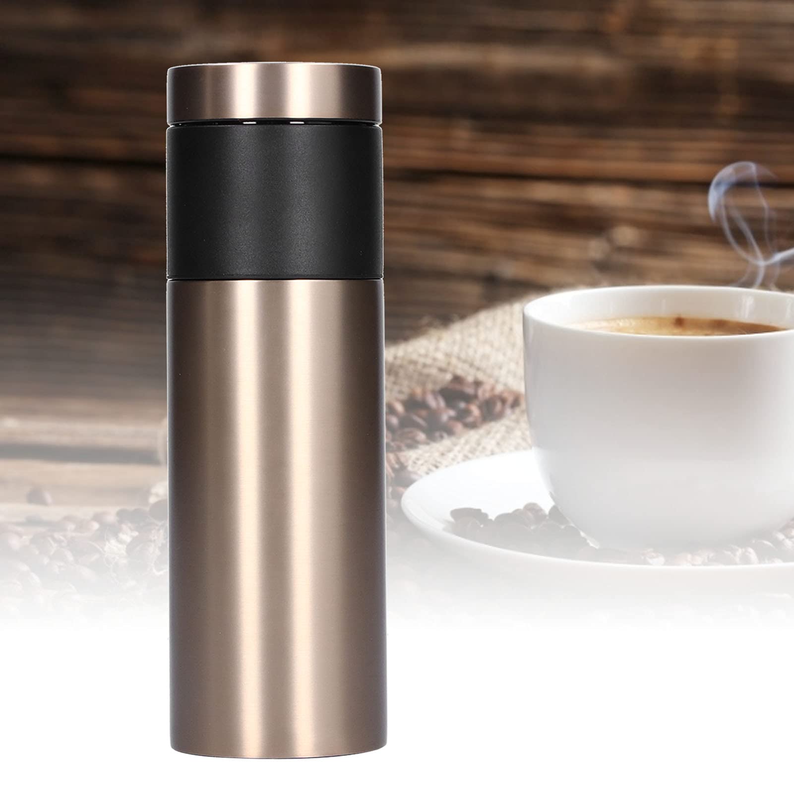 Taza de Vacío de Acero Inoxidable, Botella de Agua Térmica Duradera para Viajes Al Aire Libre, Tamaño Compacto de 330ml, Dorado