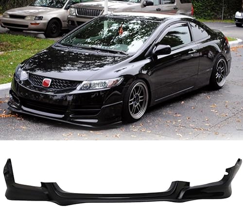 Miniatura 3 de IKON MOTORSPORTS, 2010 - Borde de parachoques delantero prepintado compatible con Honda Civic 2009-2011, estilo HFP Crystal Black Pearl # NH731P PU