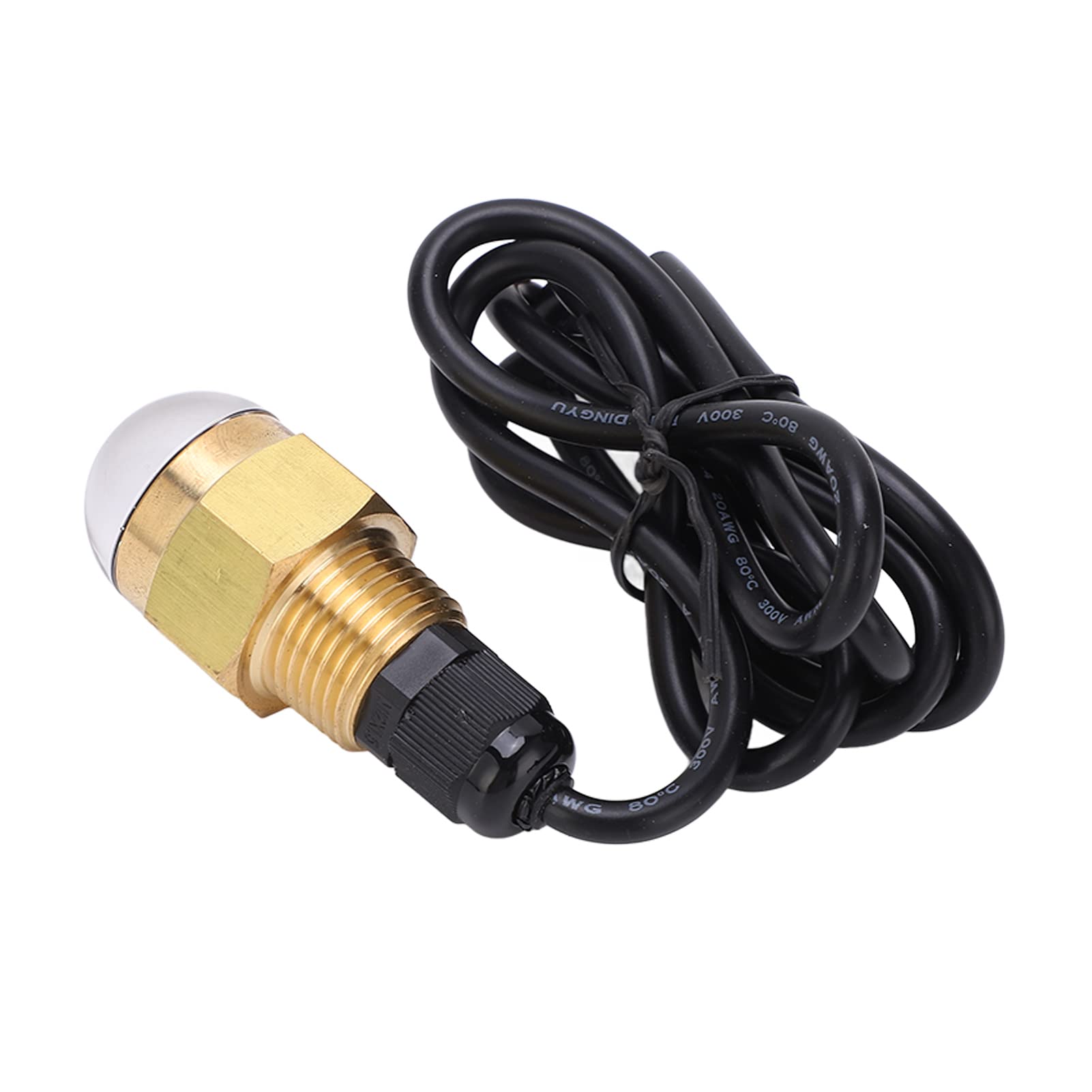 12V 12W Boat LED Underwater Light, Marine Drain Plug Light, 840LM Bright Brass NPT 1/2 Threaded Waterproof LED Light for Yacht Hull Illumination with Mounting Clips and