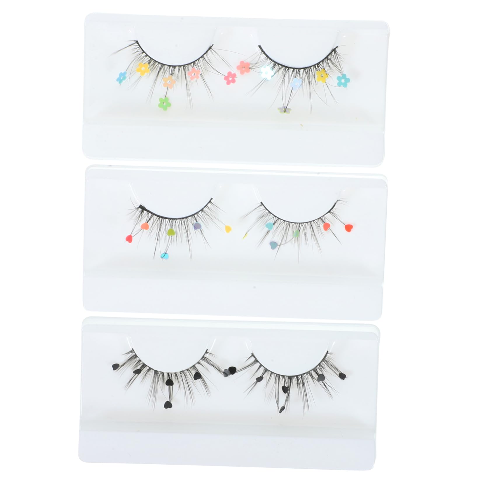 MAGICLULU 4 Sets Mädchen-paillettenwimpern Falsche Wimpern Individuelle Falsche Wimpern Für Frauen Farbenfrohe Und Stilvolle Make-up-wimpern 3 Paar * 4