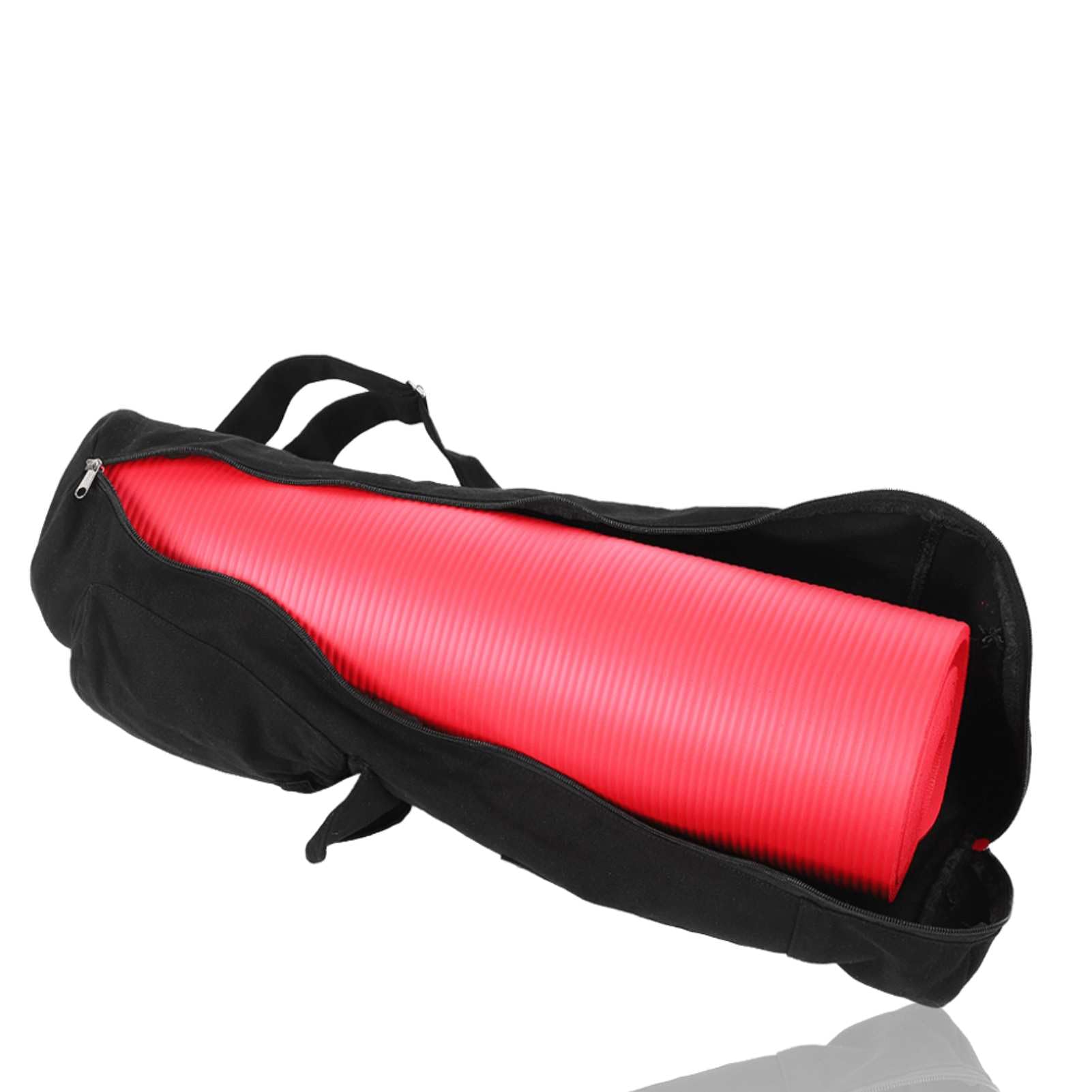 HERCHR Yoga Mat Bag, Lightweight Waterproofs Yogas Bags for cushion, Multifunctional Black Canvas Yogass pad Storage Carrier Backpack with Adjustable Strap