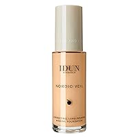 Vista 10 de IDUN Minerals Liquid Nordic Veil Foundation – Cobertura completa y sin poros, larga duración, acabado mate suave, purificada y segura para pieles