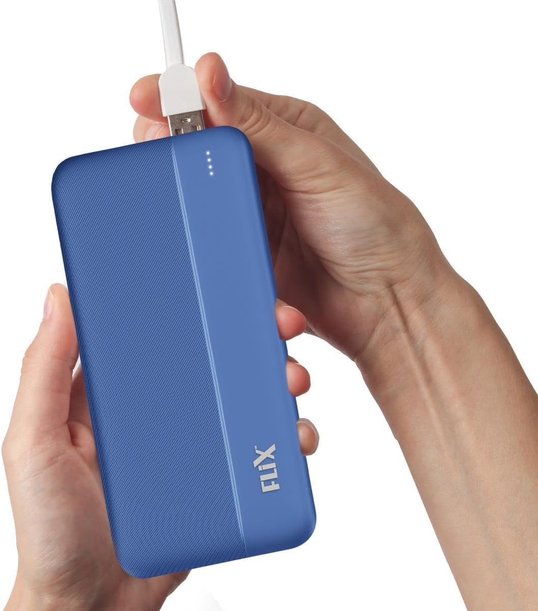 FLiX UltraCharge 20,000mAh QCPD Power Bank,USB C/B Input,Tripple Output 22.5W High-Speed Power Delivery,Compatible to iPhone 14 13 12 11 Samsung S22 S23 Google Pixel7 Oneplus (P25-Blue)