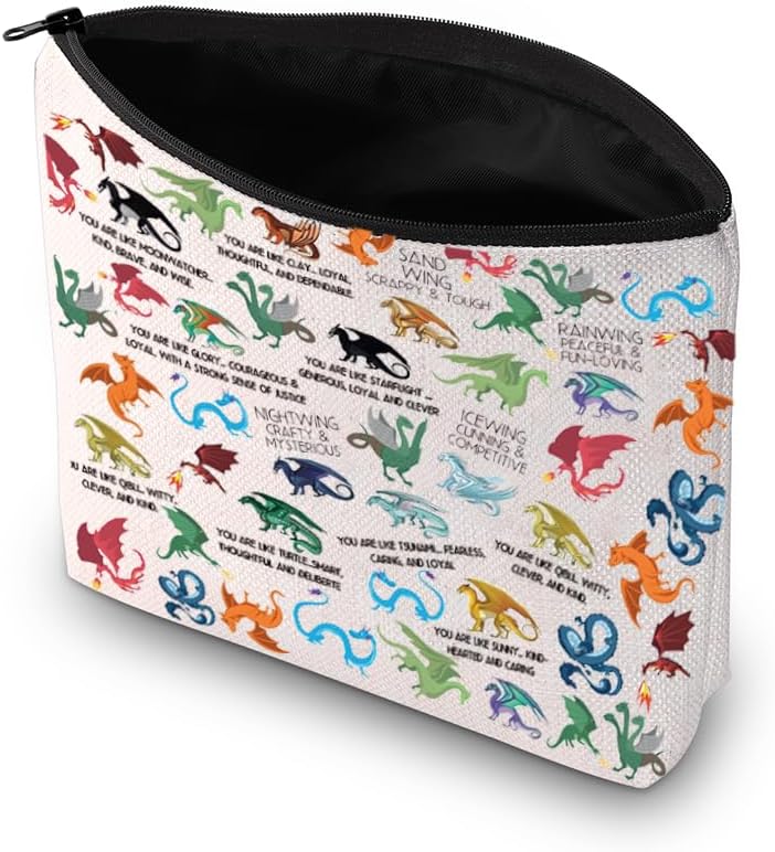 PXTIDY Dragon Novel Book Lover Gift Dragon Makeup Bag for Dragons Lovers Manga Series Tribes Novel Cosmetic Bag - Image 2