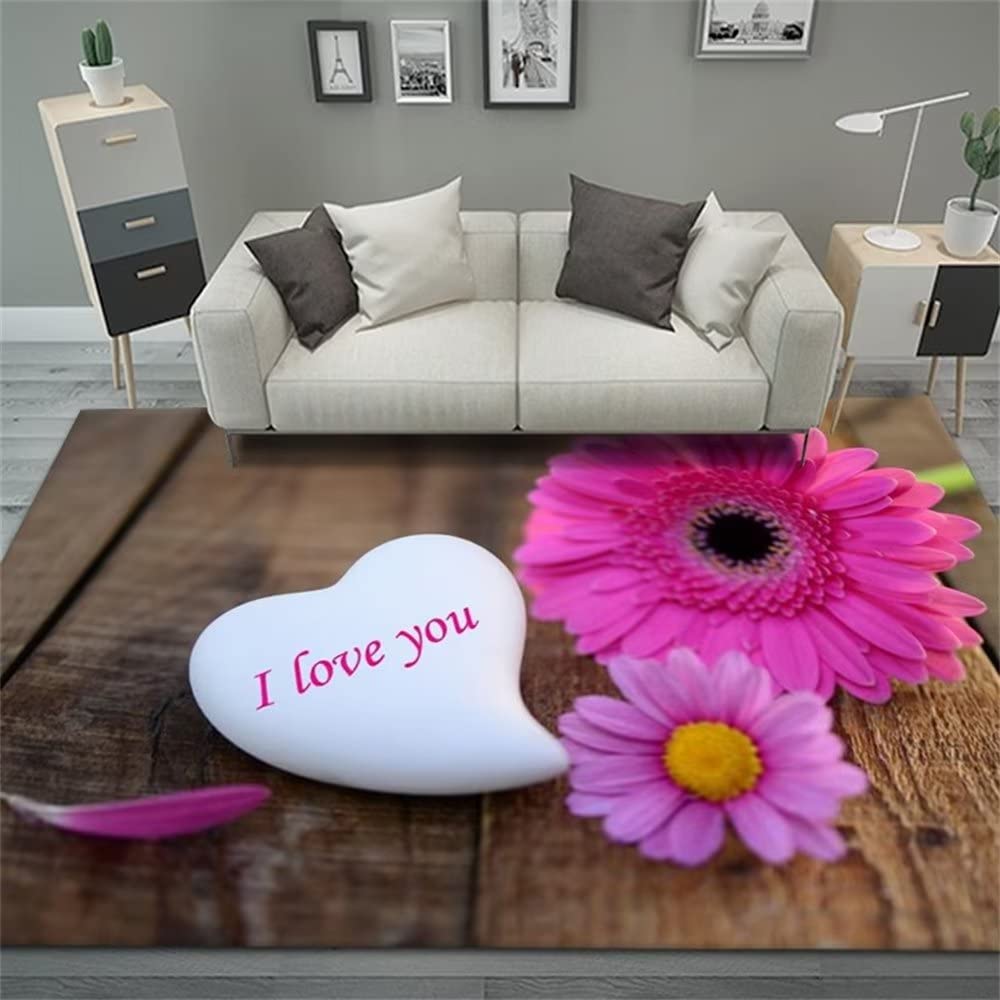 Tapis de décoration florale rose moderne 50x80cm pour salon cosy