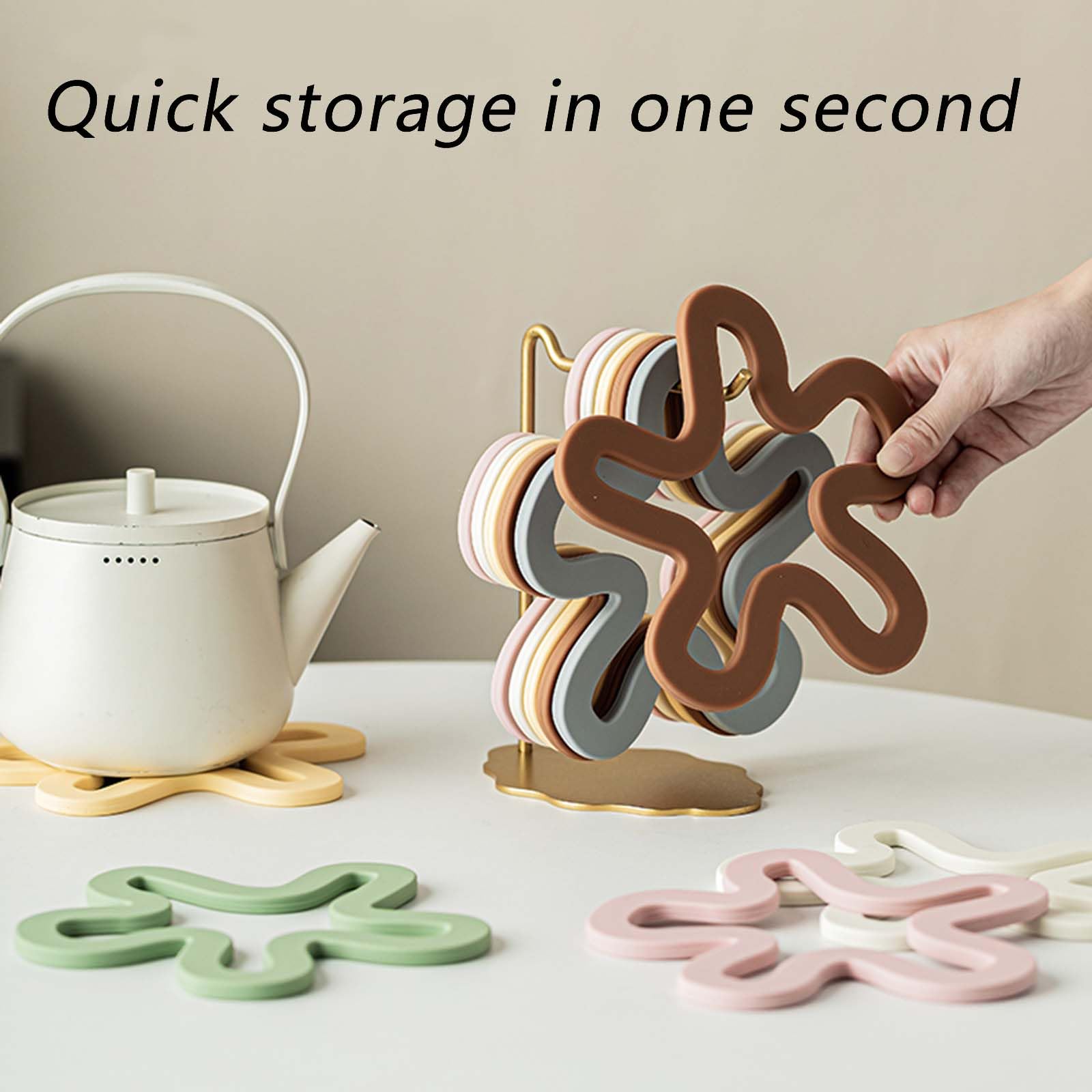 Salvamanteles de Silicona con Forma de Flor para Platos Calientes,