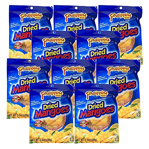 VORAGA Phillippine Brand Naturally Delicious Dried Mangoes Tree Ripened 3.5 oz 10 Pack
