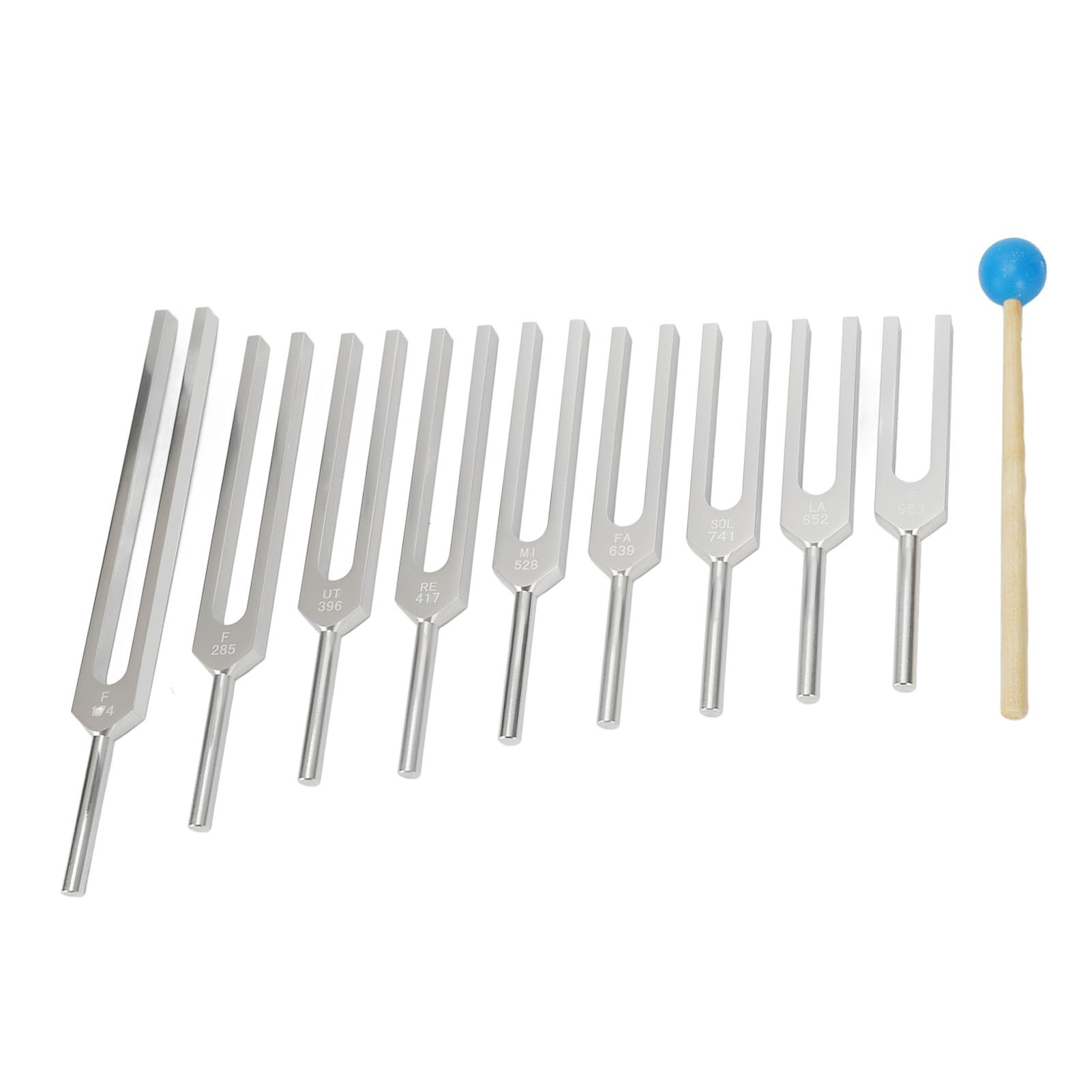9-teiliges Stimmgabel-Set, 174-963 Hz Tragbar Stimmgabeln mit Beutel,Stimmgabel Set aus Aluminiumlegierung, Chakra-Stimmgabel, Stimmgabel Hammer Set für Meditation,Yoga,Heilung,Klangtherapie