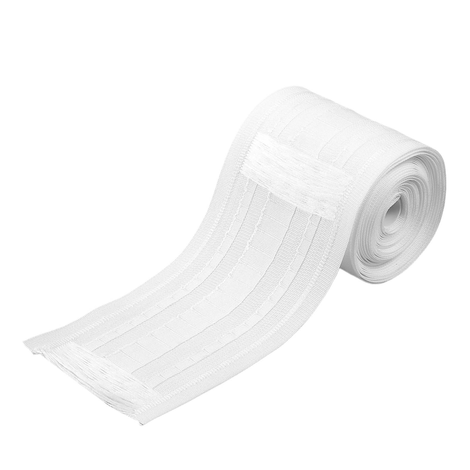 Rufflette pour Rideaux Bande de Rideau multifonctionnelle, Bande d'en-tête for Rideaux, Bandes plissées pincées, à tête étroite, Ceinture en Tissu(6m)