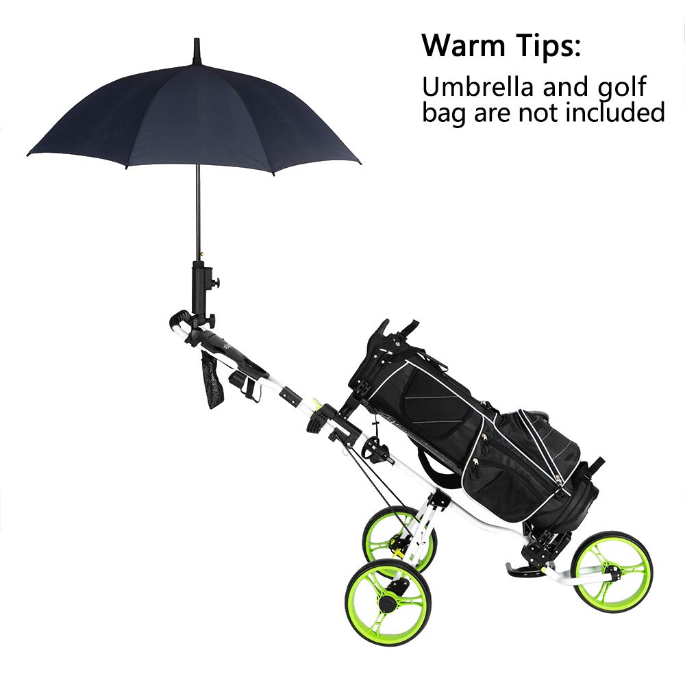 PEXMOR Foldable Golf Push Cart, 3 Wheel Golf Cart with Detachable Seat