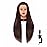 Hairingrid 26-28 Mannequin Head Hair Styling Training Head Manikin Cosmetology Doll Head Synthetic Fiber Hair and Free Clamp Holder Stand (R71919LB0420) Dark brown-