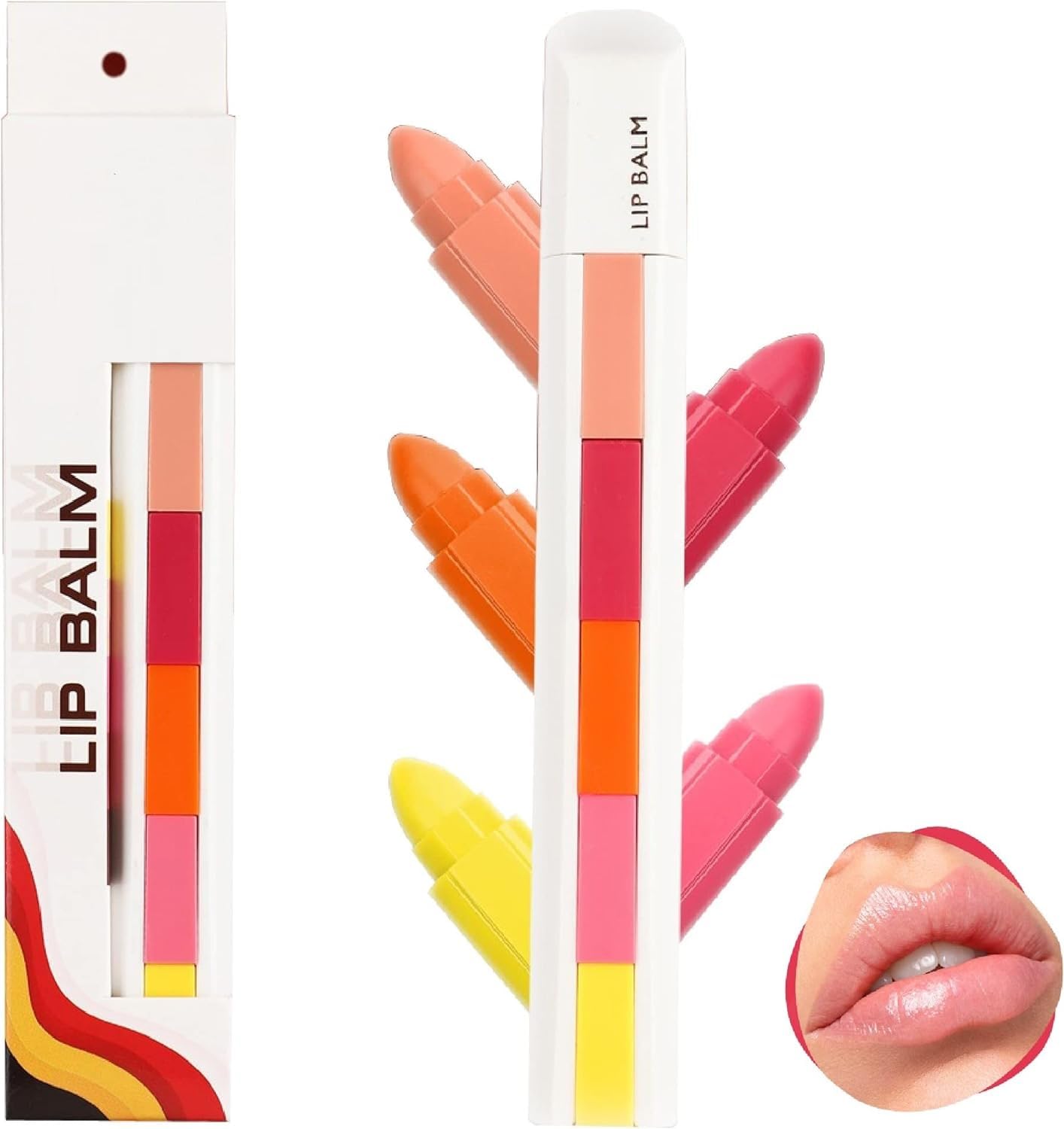 NATURAL BEST 5 IN 1 LIP BALM BEST MOISTURIZING LIPS PINK COLOR FRUITY-image-32