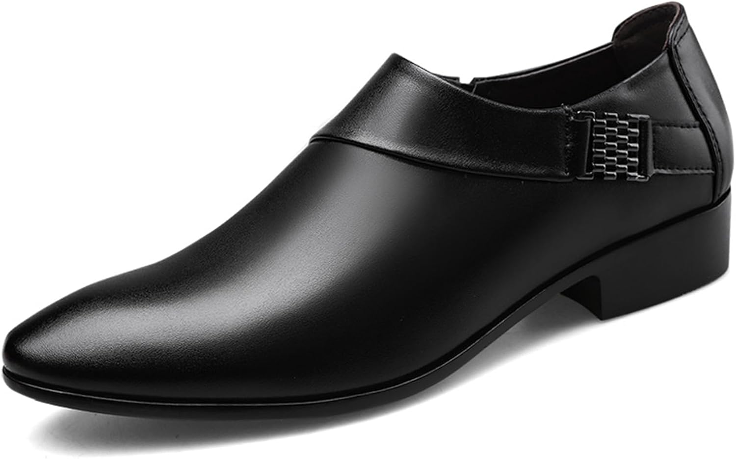 Men’s Strap Slip on Dress Loafers Shoes Business Formal Tuxedo Leather Shoes Prom Dress Shoes
