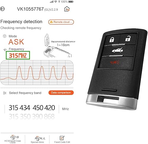 Miniatura 5 de Reemplazo para Cadillac CTS DTS STS Chevrolet Corvette M3N5WY7777A 4 Botones 315MHz de repuesto para Cadillac CTS DTS STS Chevrolet Corvette 2012