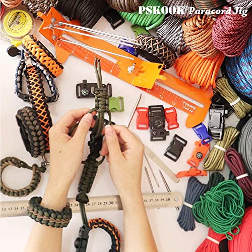 PSKOOK Kit de pulseira de paracord, kit de ferramentas de paracord, comprimento ajustável, ferrament