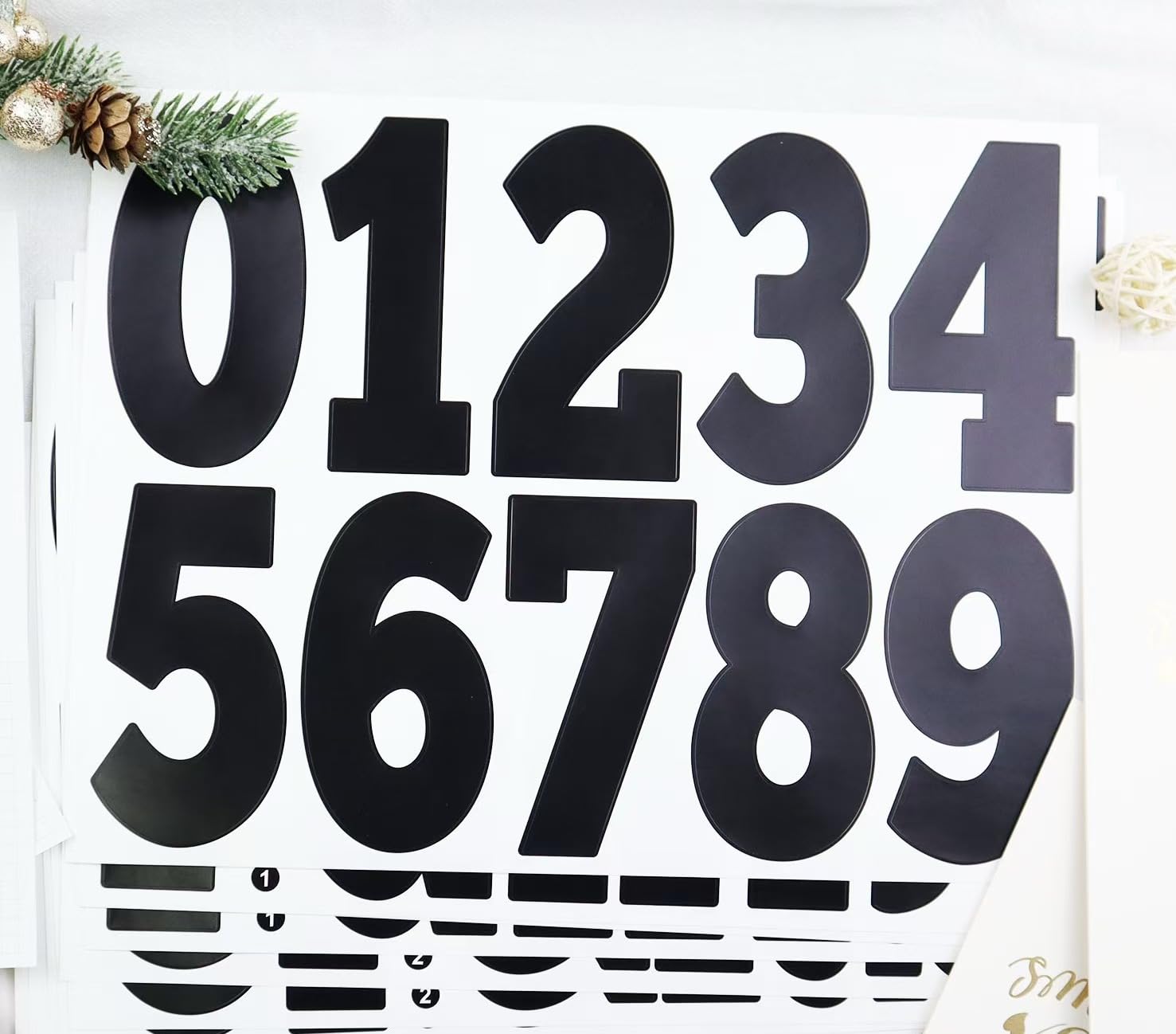 Adesivi Numeri Per Cassetta Postale - 10 Fogli Vinile Impermeabile, Numeri 0-9 Da 10 Cm Per Esterni - Foto 4