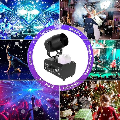 Máquina profesional de nieve, máquina generadora de nieve con giro de 180°, cobertura de 5 a 80 m2, duración sostenida de 30-40 minutos, con control remoto, para Navidad y bodas miniatura 6