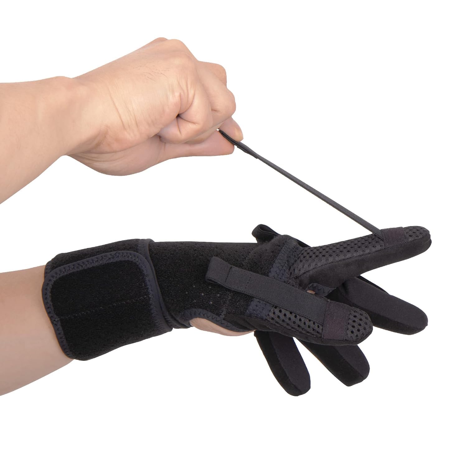 Finger Splint - Finger Training & Rehab Orthotics, Minimizes Spasticity, Stretch & Functional Grasp, Prevents Stiffness for Stroke, TBI, Increased Muscle Tone, Hemiplegia (Medium Left)