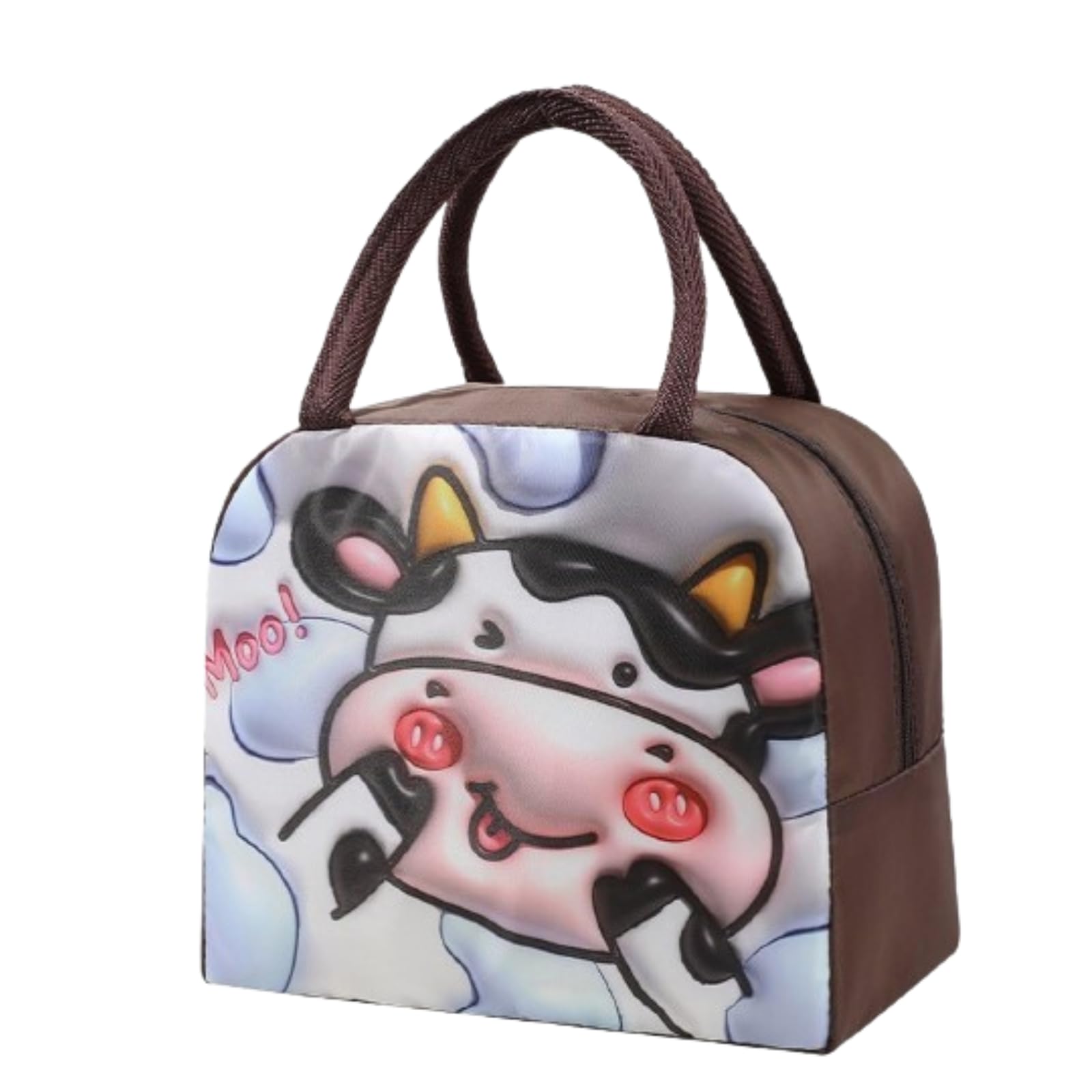 Sakuya 3D Insulated Kids Lunch Bags- Waterproof and Leakproof Thermal Cooler Reusable Printed Lunch Bag for School, College, Office, Picnic, Outdoor uses-Cow (B0D548R7ZR) Amazon Price History, Amazon Price Tracker