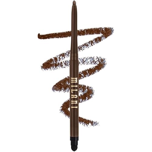 Milani Stay Put Eyeliner - Semi-Sweet (0.01 Ounce) Cruelty-Free Self-Sharpening Eye Pencil with Built-In Smudger - Line & Define Eyes with High Pigment Shades for Long-Lasting Wear