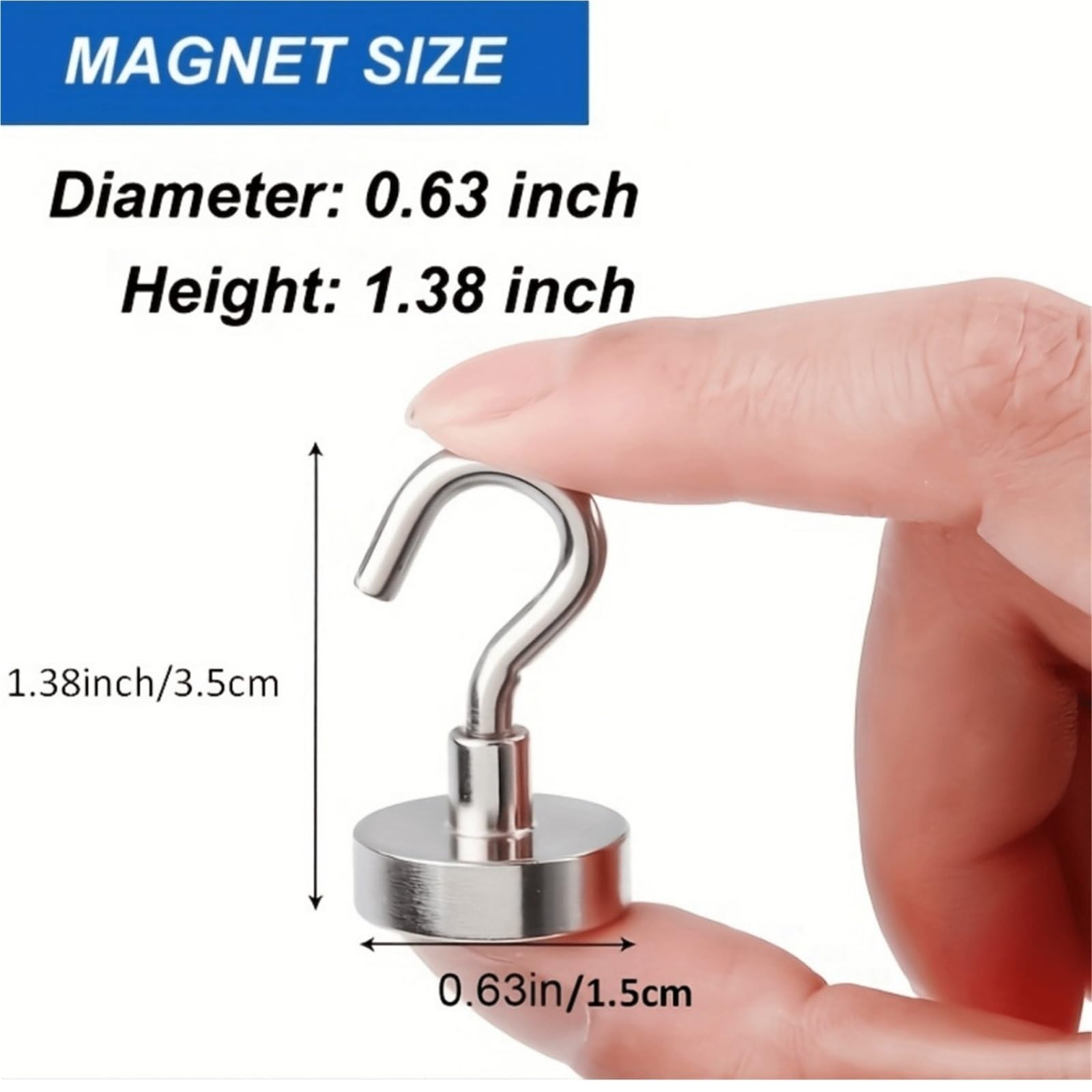 Ganchos magnéticos con Metal for pared de cocina y refrigerador, 6 uds