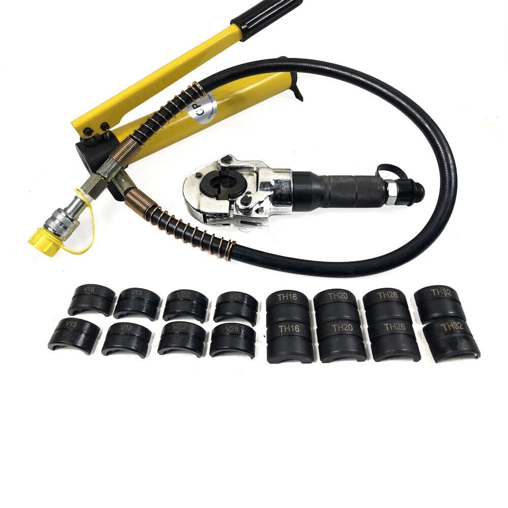 Set di pinze crimpatrici idrauliche da 6T, pinza crimpatrice manuale V12-28 mm & TH16-32 mm per tubi in alluminio, tubi PEX, ecc
