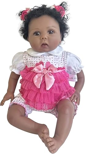 Miniatura 5 de Aori 2.0 Reborn Baby Dolls - Juego de muñecas afroamericanas realistas de 22 pulgadas, extremidades suaves y realistas y cuerpo ponderado