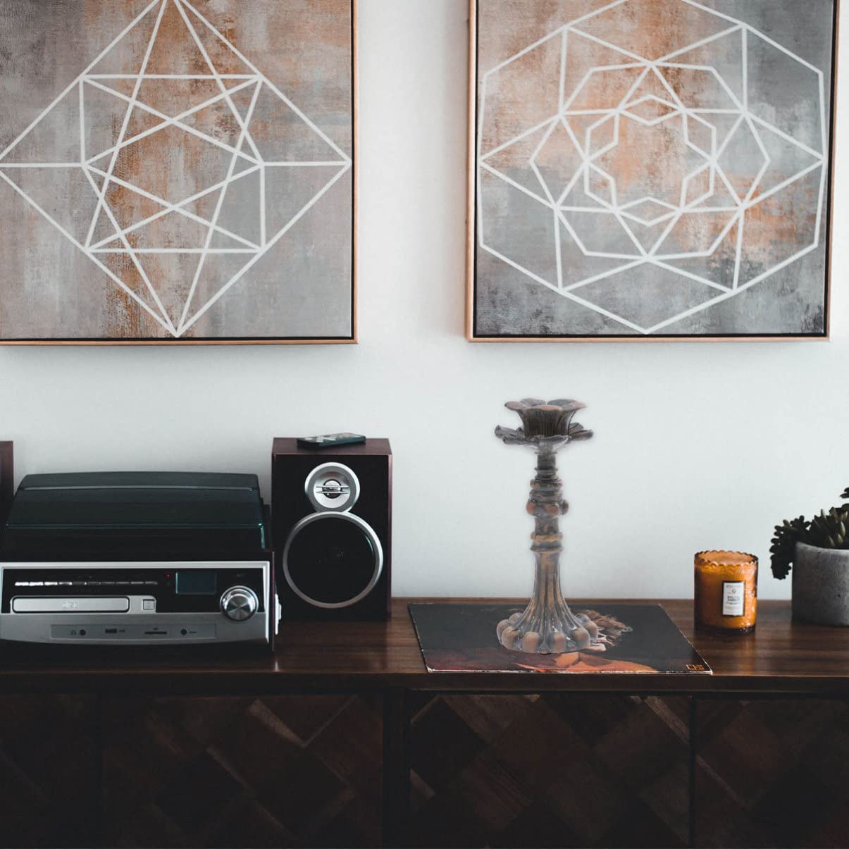 Pillar Candle Holder 1Pc in Remembrance Black sconces Black Decor Tea Light Wall lamp Dinner Party Candle Wedding