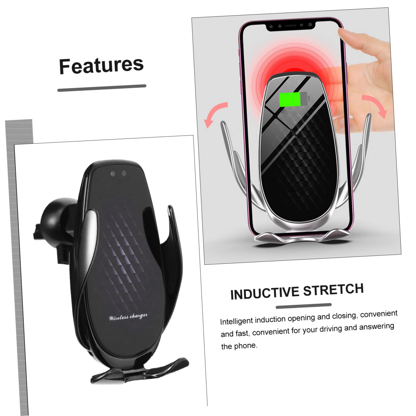 Operitacx Supporto per Telefono da Auto Supporto Elettrico per Telefono Stabile e Sicuro in Angolazione Design Adatto alla Maggior Parte dei Veicoli