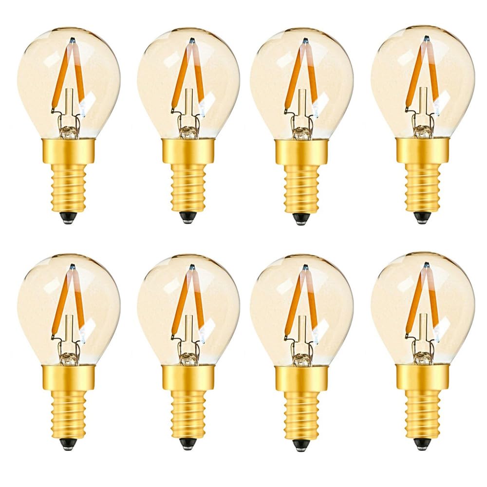 8 Szt 220V 1W G40 E14 Żarówka LED Retro Żarówka LED Globe Filament Lampa Amber Glass Ciepła Biel Do Baru Hotelowego Salonu