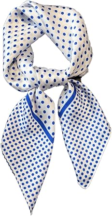 Polka Dots Square Scarf for Women 1950s Silk Satin Head Neck Scarves Soft Retro Kerchief Neckerchief Headband Bandana
