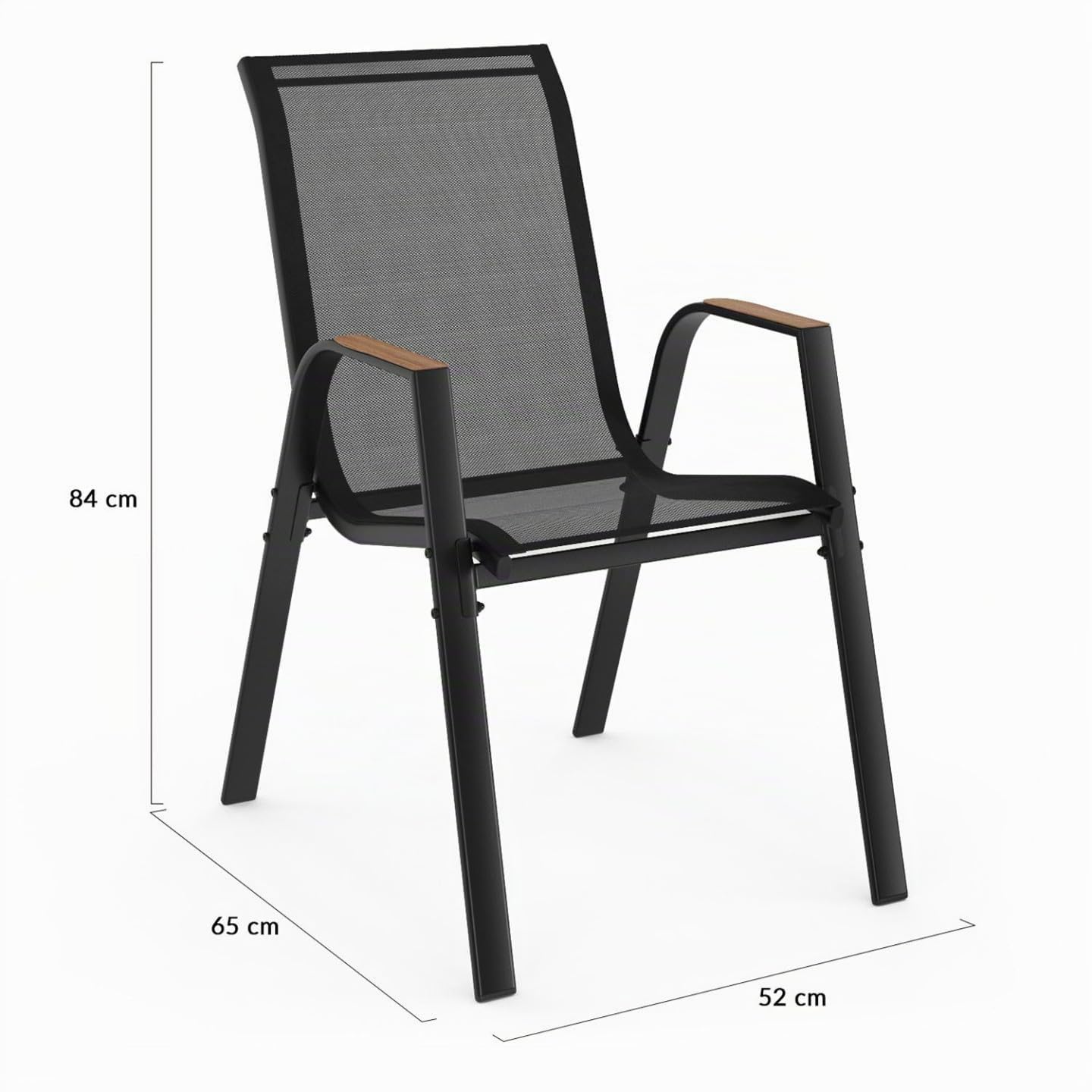 IDMarket - Lot de 4 chaises de Jardin NOUMEA empilables
