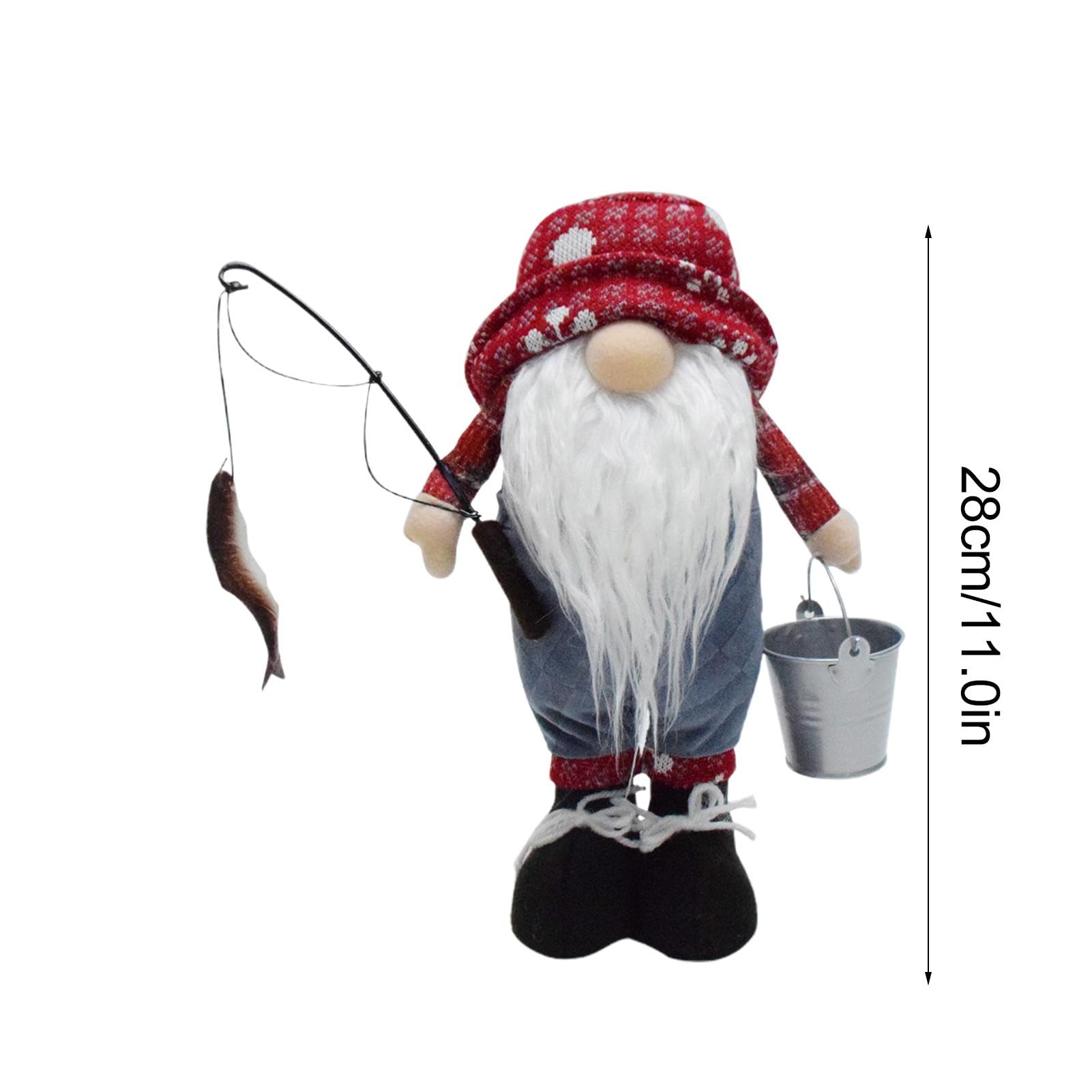 Ornamento a forma di gnomo senza volto, statuette di Tomte fatte a mano, decorazione da tavolo, gnomo da pesca, decorazione rustica per la casa, gnomo da pesca fatto a mano per fascino stravagante