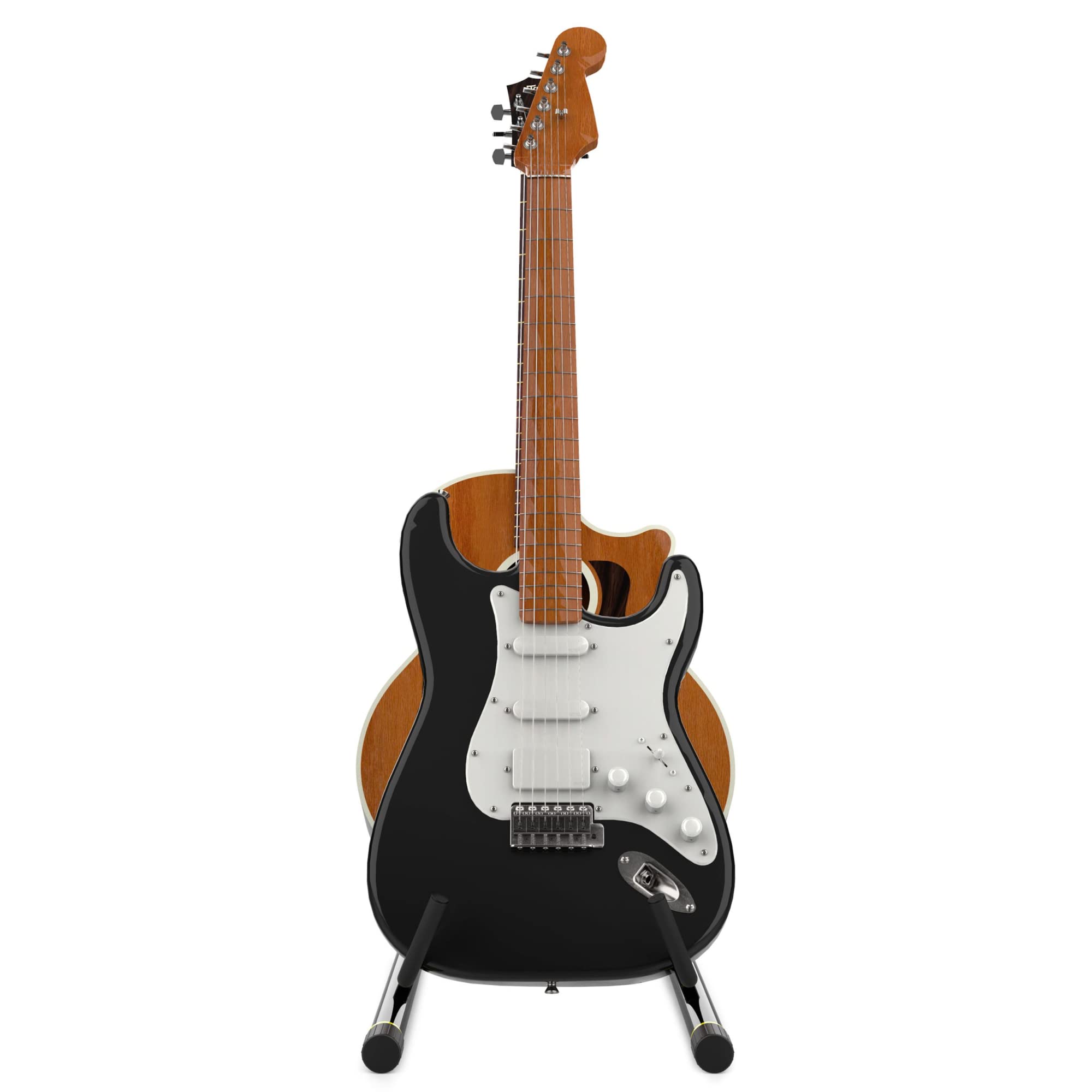 Monkey Loop Double Prime - Supporto per Chitarra - Supporto da Pavimento per 2 Chitarre - Compatibile con Chitarre Acustiche, Elettriche e Bassi - Robusto e Stabile - Accessorio Pieghevole