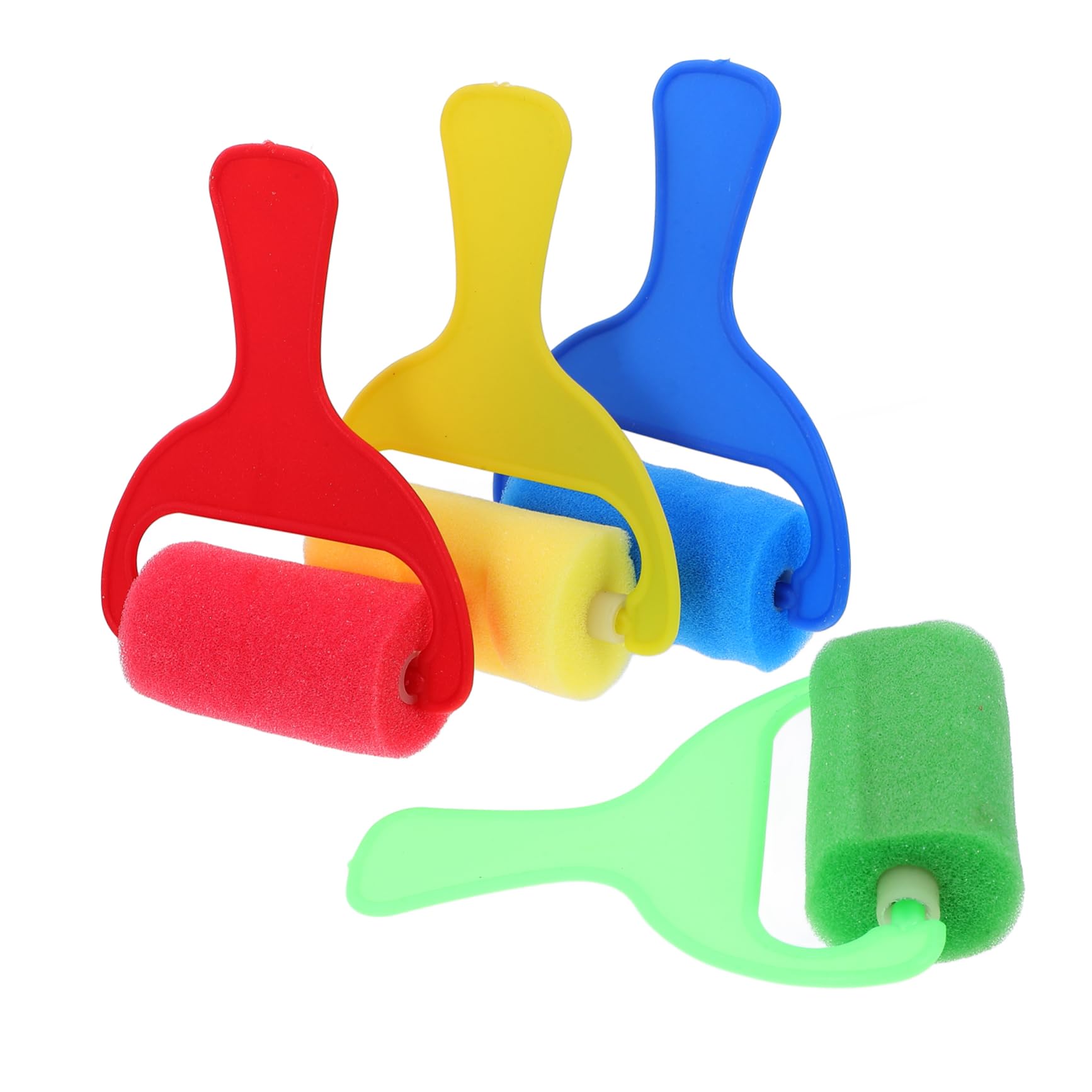 Tofficu 4-Piece Sponge Paint Roller Set - Mini Brayer Tools For Kids, Painting, Graffiti, Art Projects (14x7cm)