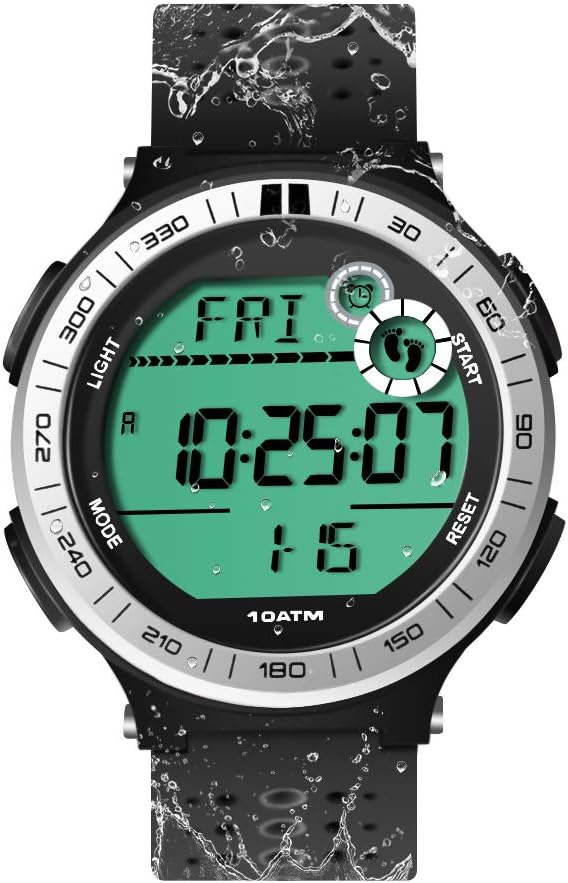 TEKMAGIC 10 ATM Impermeabile Orologio da polso Sportivo Pedometro per Uomini Ragazzi Orologio per Immersioni Subacquee con Funzione Lap Cronometro e Sveglia, Formato 12/24 Ore Selezionabile TEKMAGIC 10 ATM Impermeabile Orologio da polso Sportivo Pedometro per Uomini Ragazzi Orologio per Immersioni Subacquee con Funzione Lap Cronometro e Sveglia, Formato 12/24 Ore Selezionabile