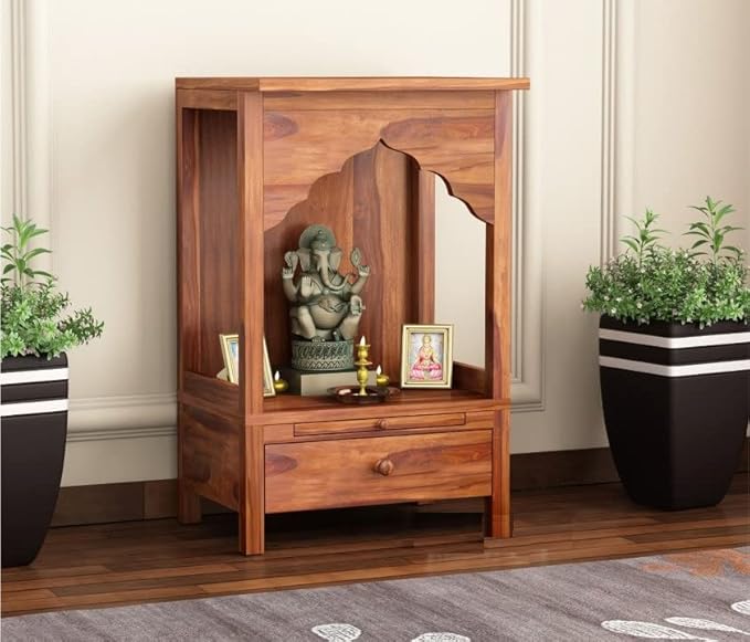 Varsha Furniture Solid Sheesham Wooden Temple for Home & Office/Mandir