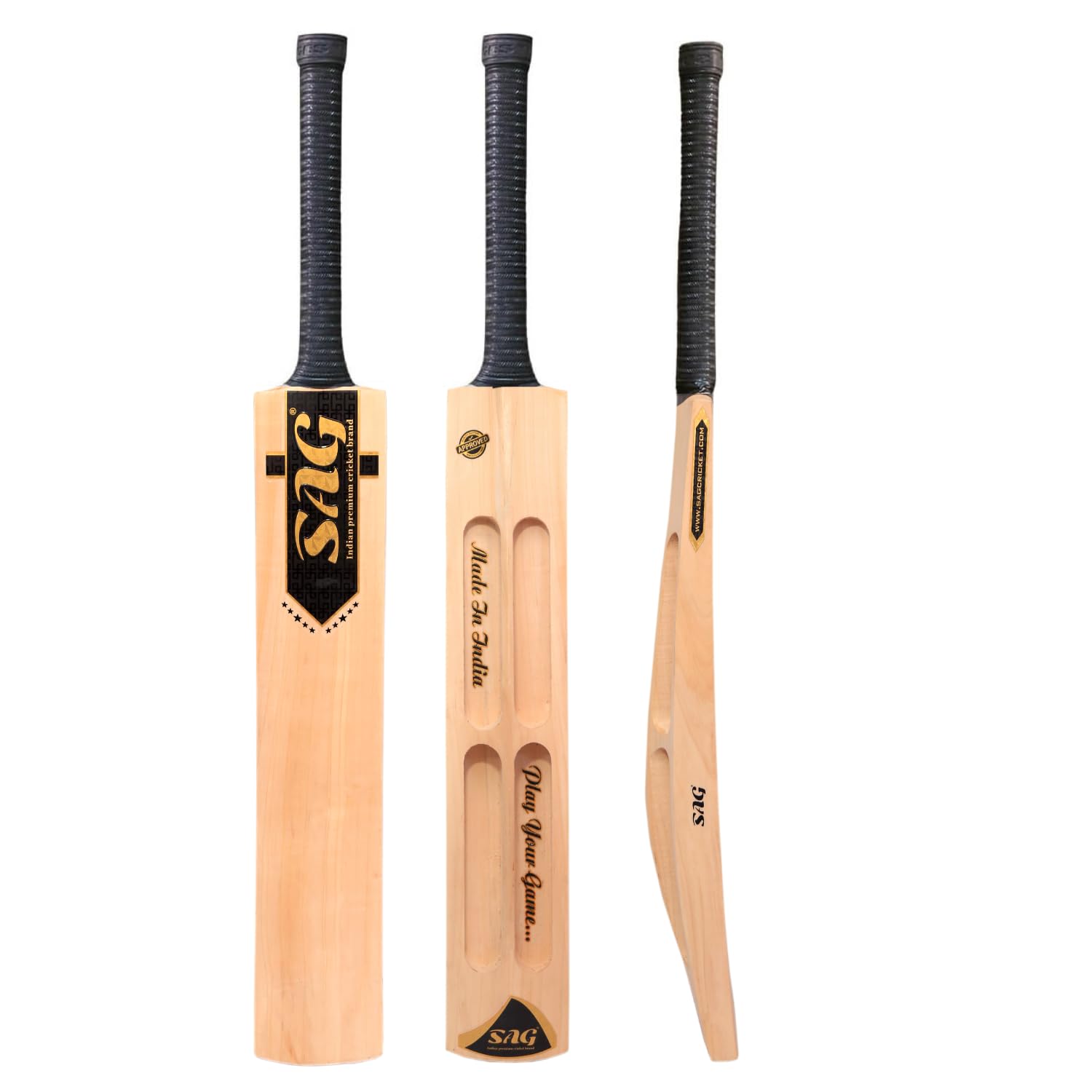 SAG Tennis Cricket Bat – Full Size Double Blade Hard Scoop Bat 