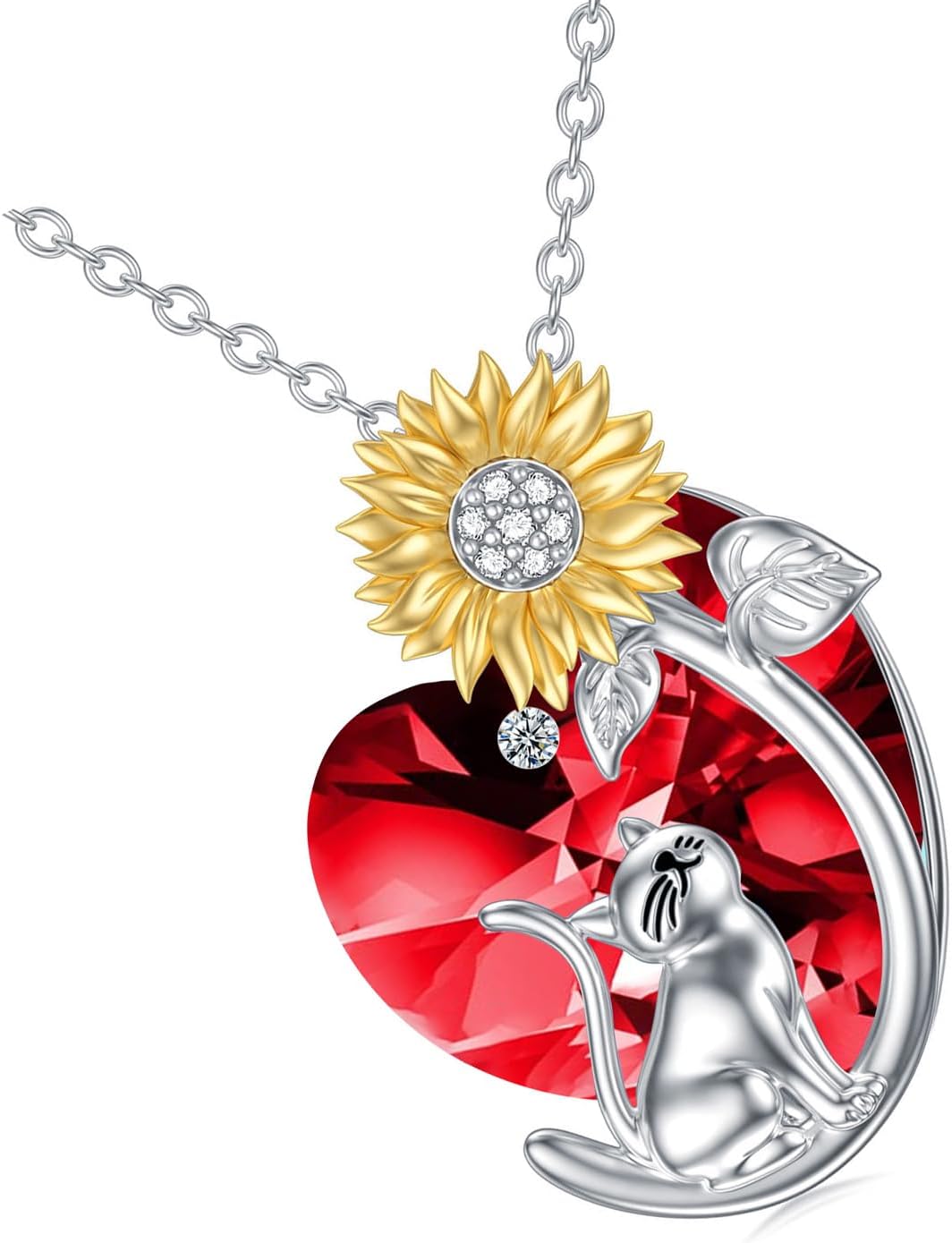 Cat Dog Necklace 925 Sterling Silver Pet Pendant Jewelry for Women Christmas Birthday Gifts