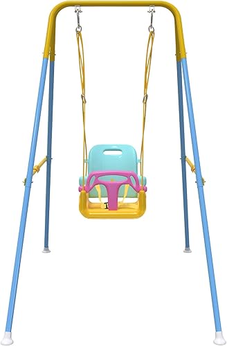 Columpio multifuncional para niños pequeños, columpio plegable para bebé para uso en exteriores e interiores, fácil de instalar y almacenar