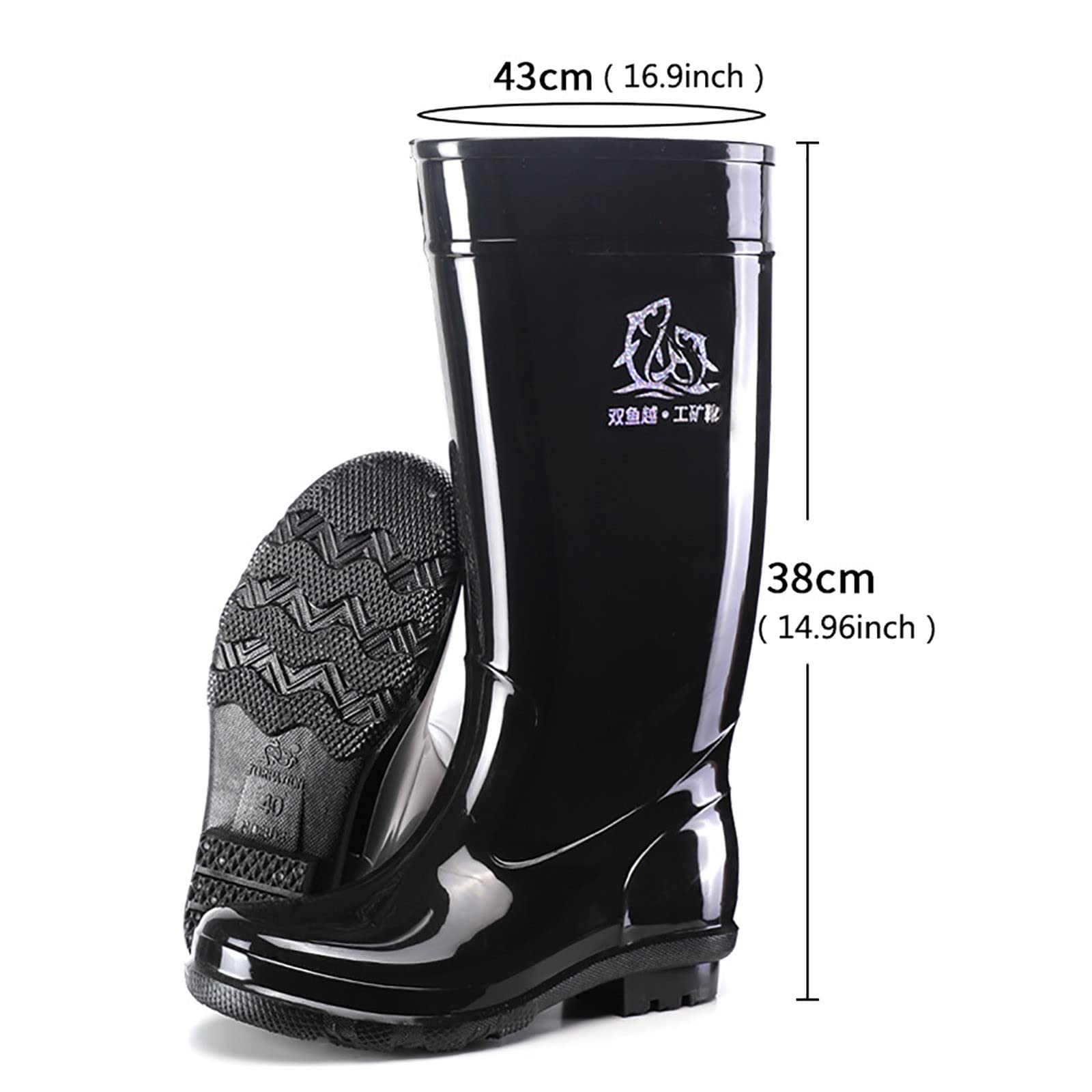Botas de agua para hombre, botas de lluvia antideslizantes, botas de jardín Wellington, botas de goma para exteriores, botas largas, botas de goma impermeables, botas de lluvia largas, botas de lluvia