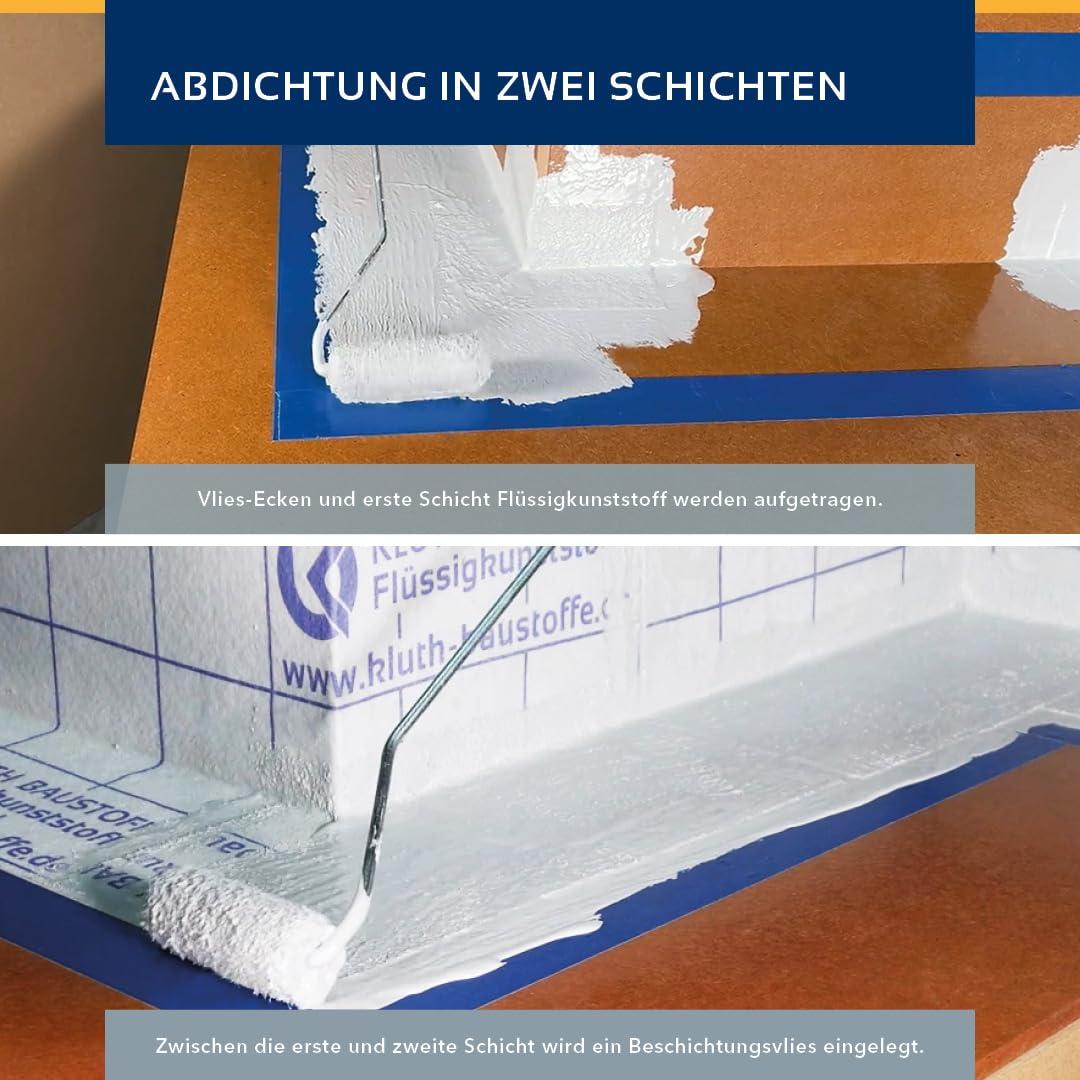 Kluth PROSHIELD 1K PUR ETAG Flüssigkunststoff - 6kg - Abdichtung für Flachdach, Balkon, Detailanschlüsse und Bauelemente - hellgrau