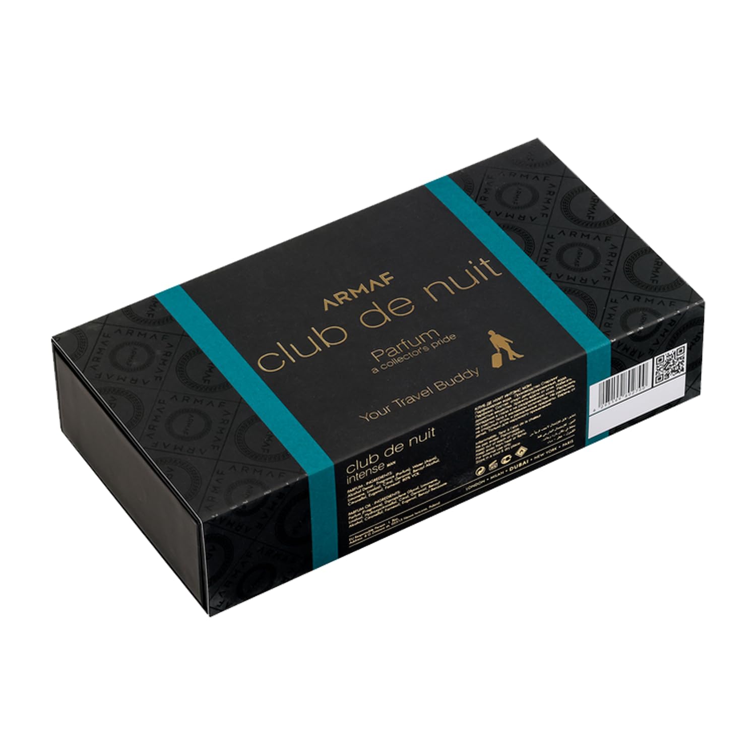 Armaf Club De Nuit Intense - Fruity, Woody, Amber - 4 Stück Travel Set for Men (12ml EDP Spray + 12ml Duftkonzentrat + Luxus Case + Pouch)
